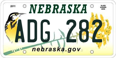 NE license plate ADG282