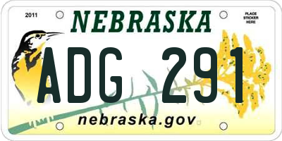 NE license plate ADG291