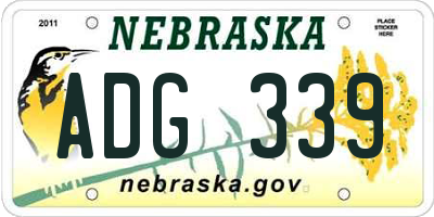 NE license plate ADG339