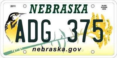 NE license plate ADG375