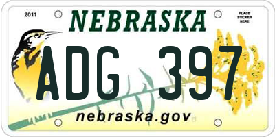 NE license plate ADG397