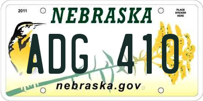 NE license plate ADG410