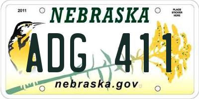 NE license plate ADG411