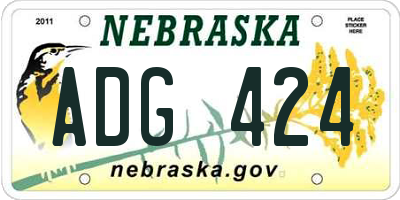 NE license plate ADG424