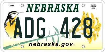 NE license plate ADG428