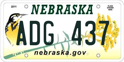 NE license plate ADG437