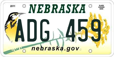 NE license plate ADG459