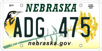 NE license plate ADG475