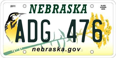 NE license plate ADG476