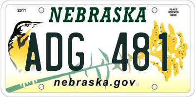 NE license plate ADG481