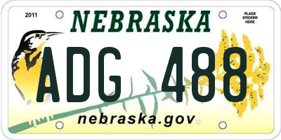 NE license plate ADG488