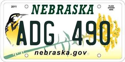 NE license plate ADG490
