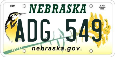 NE license plate ADG549