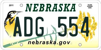 NE license plate ADG554