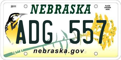 NE license plate ADG557