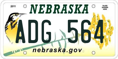 NE license plate ADG564