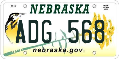 NE license plate ADG568
