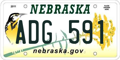 NE license plate ADG591