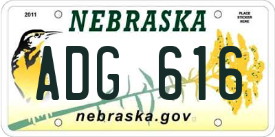 NE license plate ADG616
