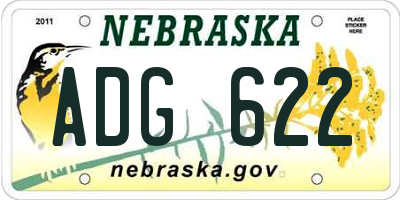 NE license plate ADG622