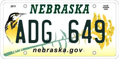 NE license plate ADG649
