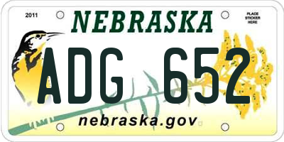 NE license plate ADG652