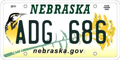 NE license plate ADG686