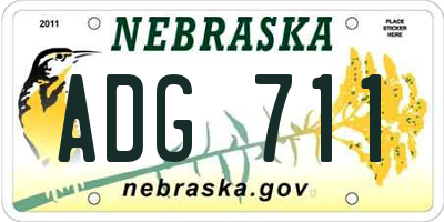 NE license plate ADG711