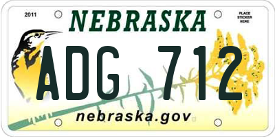 NE license plate ADG712