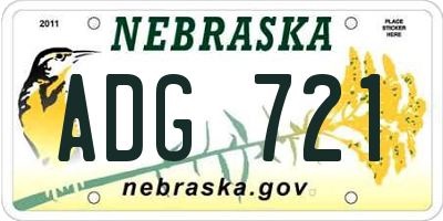 NE license plate ADG721