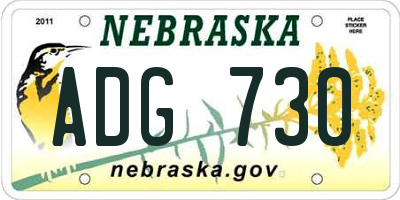 NE license plate ADG730