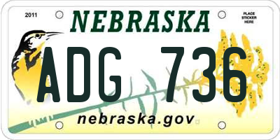 NE license plate ADG736