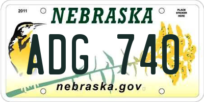 NE license plate ADG740