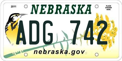NE license plate ADG742