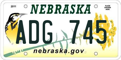 NE license plate ADG745