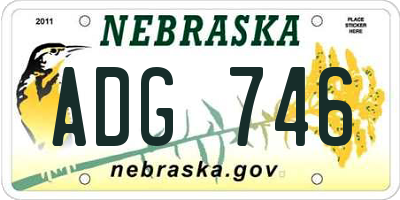 NE license plate ADG746