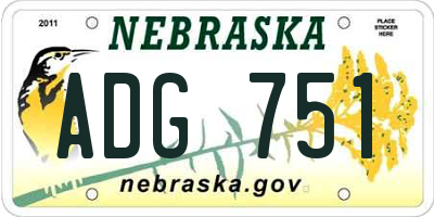 NE license plate ADG751