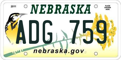 NE license plate ADG759