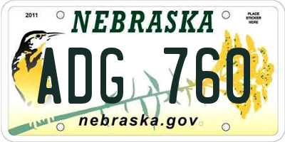 NE license plate ADG760