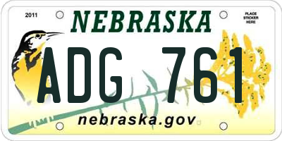 NE license plate ADG761