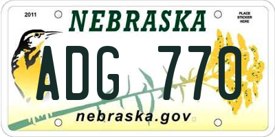NE license plate ADG770