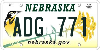 NE license plate ADG771