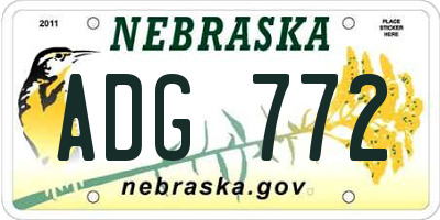 NE license plate ADG772