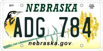 NE license plate ADG784