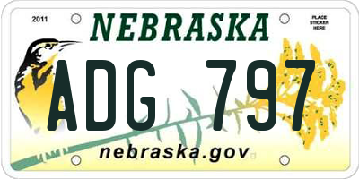 NE license plate ADG797