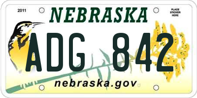 NE license plate ADG842