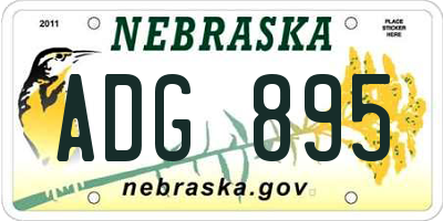 NE license plate ADG895