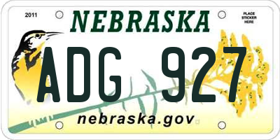 NE license plate ADG927