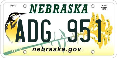 NE license plate ADG951