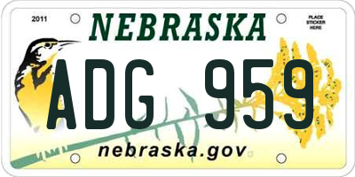 NE license plate ADG959